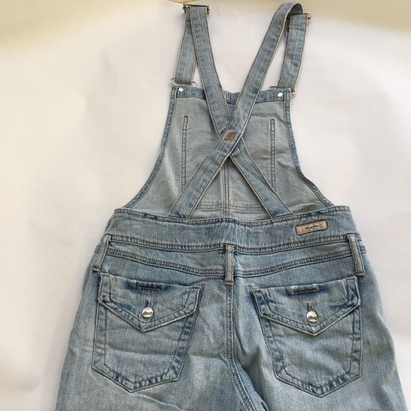 Brody Jeans Overalls Denim Blue Light Wash 99% Cotton Size L Straight Leg - Picture 11 of 12